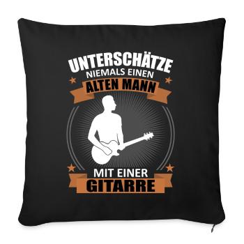 Old Man Guitar Wisdom Gift - Sofa pillowcase 17,3'' x 17,3'' (45 x 45 cm) - black - Front