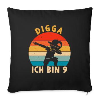 Digga J’ai 9 ans - Housse de coussin décorative 45 x 45 cm - noir - Devant