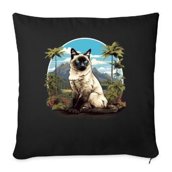 Balinese Cat Balinesenkatze - Sofa pillowcase 17,3'' x 17,3'' (45 x 45 cm) - black - Front