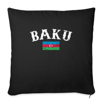 Baku Vintage Azerbaijan Azerbaijan Flag - Sofa pillowcase 17,3'' x 17,3'' (45 x 45 cm) - black - Front