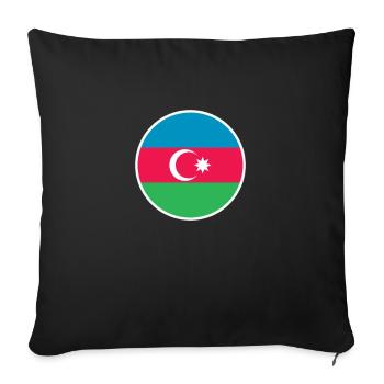 Azerbaïdjan Drapeau de l’Azerbaïdjan - Housse de coussin décorative 45 x 45 cm - noir - Devant