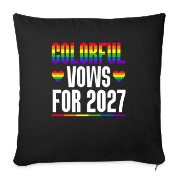 Gay Pride 2027 Wedding Gay Marriage - Sofa pillowcase 17,3'' x 17,3'' (45 x 45 cm) - black - Front
