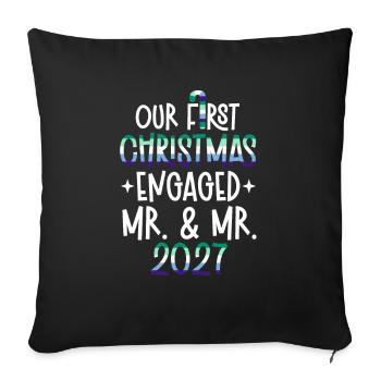 Mr. & Mr. 2027 First Christmas Gay Marriage - Sofa pillowcase 17,3'' x 17,3'' (45 x 45 cm) - black - Front