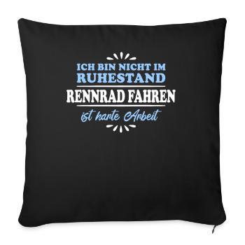 Vélo de route pour retraité Pensionné - Housse de coussin décorative 45 x 45 cm - noir - Devant