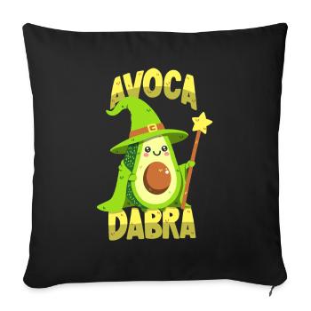 Avocat magicien : Avocadabra - Housse de coussin décorative 45 x 45 cm - noir - Devant