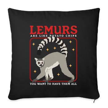 Lemurs Ringtail Lemur Lemur Gift - Sofa pillowcase 17,3'' x 17,3'' (45 x 45 cm) - black - Front