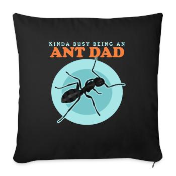Fourmis papa | Fourmilier ferme Formicarium cadeau - Housse de coussin décorative 45 x 45 cm - noir - Devant