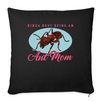 Fourmis maman Formicarium fourmilier ferme cadeau - Housse de coussin décorative 45 x 45 cm - noir - Devant