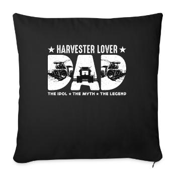 Harvester Lover Dad The Idol The Myth The Farmer - Sofa pillowcase 17,3'' x 17,3'' (45 x 45 cm) - black - Front