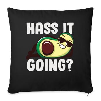 Avocado Guacamole Vegan Gift - Sofa pillowcase 17,3'' x 17,3'' (45 x 45 cm) - black - Front