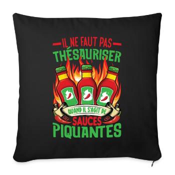 Spicy Food Pepper Lover Outfit for Spicy - Sofa pillowcase 17,3'' x 17,3'' (45 x 45 cm) - black - Front