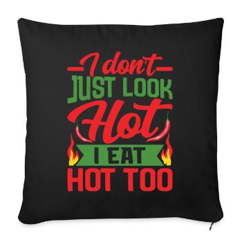 Ça a l’air chaud – fille avec du piment fort et - Housse de coussin décorative 45 x 45 cm - noir - Devant