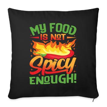 Ça a l’air chaud – fille avec du piment fort et - Housse de coussin décorative 45 x 45 cm - noir - Devant