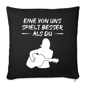 Meilleur défi de jeu de guitare - Housse de coussin décorative 45 x 45 cm - noir - Devant