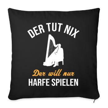 Harmless harp sound inspires musicians - Sofa pillowcase 17,3'' x 17,3'' (45 x 45 cm) - black - Front