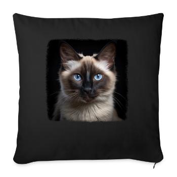 Balinese Cat Balinesenkatze - Sofa pillowcase 17,3'' x 17,3'' (45 x 45 cm) - black - Front
