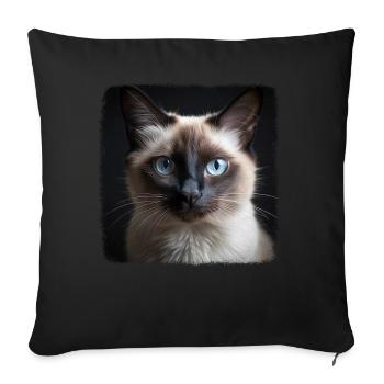 Balinese Cat Balinesenkatze - Sofa pillowcase 17,3'' x 17,3'' (45 x 45 cm) - black - Front