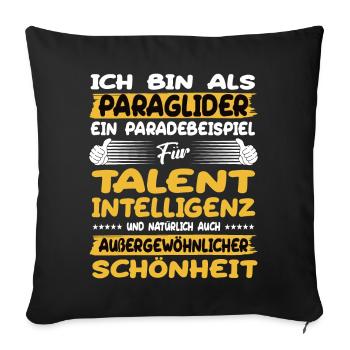 Paraglider: a prime example of paragliding - Sofa pillowcase 17,3'' x 17,3'' (45 x 45 cm) - black - Front