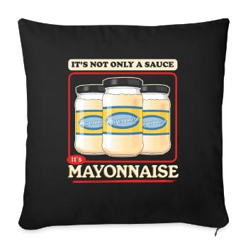Mayonnaise Yummy Mayo cadeau - Housse de coussin décorative 45 x 45 cm - noir - Devant