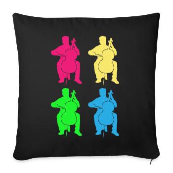 Bassists Colorful Ensemble Sound - Sofa pillowcase 17,3'' x 17,3'' (45 x 45 cm) - black - Front