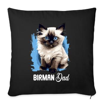 Birman Cat Birma Katze - Sofakissenbezug 45 x 45 cm - Schwarz - Vorne