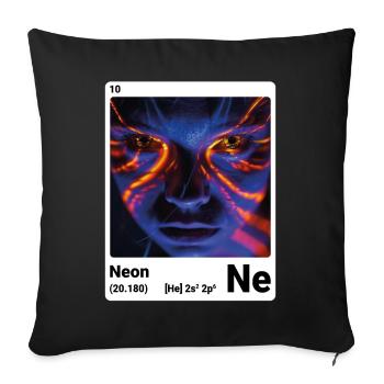 Élément du tableau périodique Néon (Ne) 010 - Housse de coussin décorative 45 x 45 cm - noir - Devant
