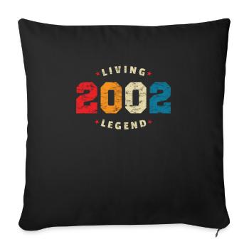 2002 Birthday Retro Living Legend - Sofa pillowcase 17,3'' x 17,3'' (45 x 45 cm) - black - Front
