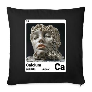 Tableau périodique des éléments chimiques calcium Ca 020 - Housse de coussin décorative 45 x 45 cm - noir - Devant