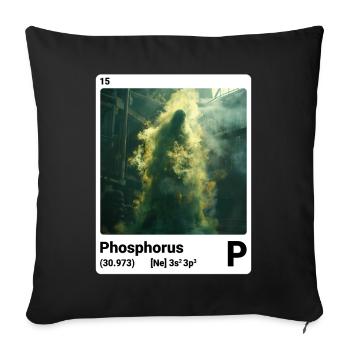 Periodic table element phosphorus (P) 015 - Sofa pillowcase 17,3'' x 17,3'' (45 x 45 cm) - black - Front
