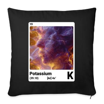 Élément chimique potassium K tableau périodique 019 - Housse de coussin décorative 45 x 45 cm - noir - Devant