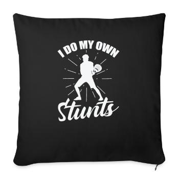 Je fais mes propres cascades de padel de tennis - Housse de coussin décorative 45 x 45 cm - noir - Devant