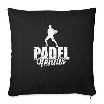 Jeu d’équipe de padel et de tennis - Housse de coussin décorative 45 x 45 cm - noir - Devant