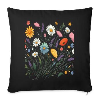 Botanical Bliss Wildflower Bouquet Nature Lover - Sofa pillowcase 17,3'' x 17,3'' (45 x 45 cm) - black - Front