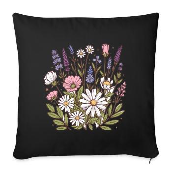 Botanical Bliss Wildflower Bouquet Nature Lover - Sofa pillowcase 17,3'' x 17,3'' (45 x 45 cm) - black - Front