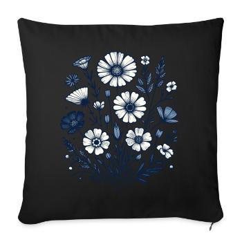 Botanical Bliss Wildflower Bouquet Nature Lover - Sofa pillowcase 17,3'' x 17,3'' (45 x 45 cm) - black - Front