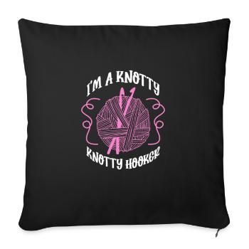 Crochet Knitting Sewing Seamstress Gift - Sofa pillowcase 17,3'' x 17,3'' (45 x 45 cm) - black - Front