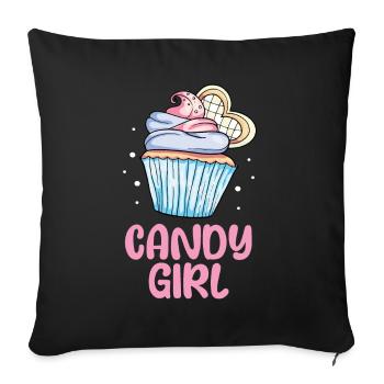 Cupcake Muffin Baking Gift - Sofa pillowcase 17,3'' x 17,3'' (45 x 45 cm) - black - Front