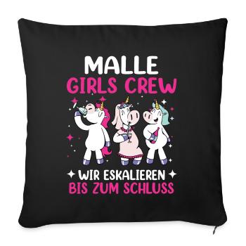 Malle Girls Crew Licorne Majorque Party Vacances - Housse de coussin décorative 45 x 45 cm - noir - Devant