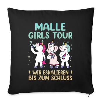 Visite des filles de Malle - Housse de coussin décorative 45 x 45 cm - noir - Devant