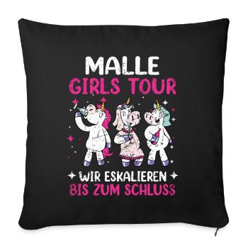 Visite des filles de Malle - Housse de coussin décorative 45 x 45 cm - noir - Devant