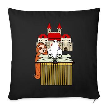 Paresseux, Sleepyhead, Mürchen, Heure, Bonne Nuit - Housse de coussin décorative 45 x 45 cm - noir - Devant