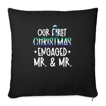 Mr. & Mr. First Christmas Gay Marriage - Sofa pillowcase 17,3'' x 17,3'' (45 x 45 cm) - black - Front