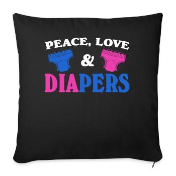 Diapers Pregnancy Announcement Baby - Sofakissenbezug 45 x 45 cm - Schwarz - Vorne