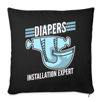 Diapers Baby Babies Parents - Sofakissenbezug 45 x 45 cm - Schwarz - Vorne