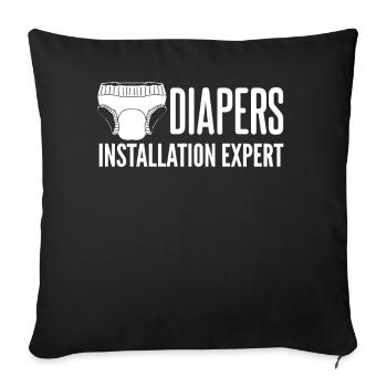 Diapers Baby Babies Parents Diaper - Sofakissenbezug 45 x 45 cm - Schwarz - Vorne