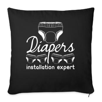 Diapers Baby Parents Diaper Pregnancy - Sofakissenbezug 45 x 45 cm - Schwarz - Vorne