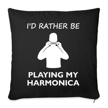 Longing Harmonica Player Chemise - Housse de coussin décorative 45 x 45 cm - noir - Devant
