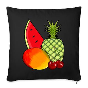 Mango Obs Fruits Pineapple Vitamins Fruit Summer - Sofa pillowcase 17,3'' x 17,3'' (45 x 45 cm) - black - Front