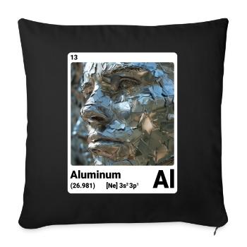Periodic Table Element Aluminum (Al) 013 - Sofa pillowcase 17,3'' x 17,3'' (45 x 45 cm) - black - Front