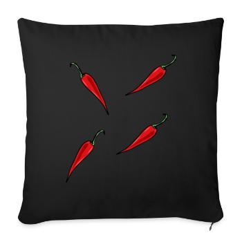 Paprika Chilli Pepperoni Spice - Sofa pillowcase 17,3'' x 17,3'' (45 x 45 cm) - black - Front